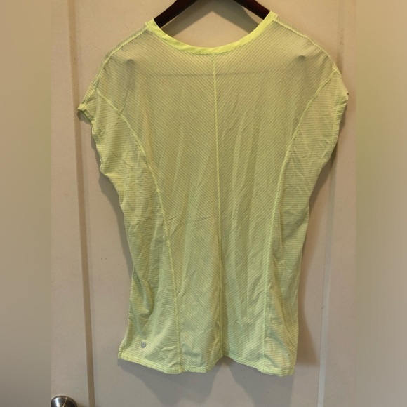 Yellow striped sheer lululemon tee - Picture 4 of 7